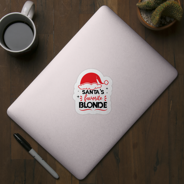 santa's favorite blonde funny christmas by teestaan